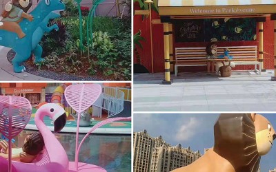 浙江金华万泰公园大道玻璃钢雕塑景观摆件小品定制案例 浙江金华万泰公园大道玻璃钢雕塑景观摆件小品定制案例