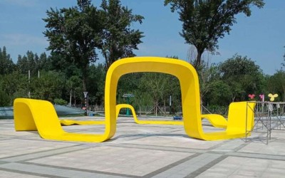 北京莲竹馨晴公园玻璃钢飘带坐凳案例 北京莲竹馨晴公园玻璃钢飘带坐凳案例