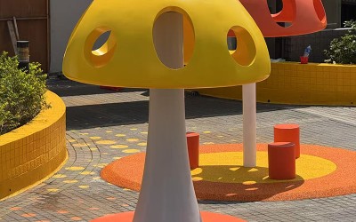 香港玻璃钢蘑菇雕塑坐凳定制案例 香港玻璃钢蘑菇雕塑坐凳定制案例