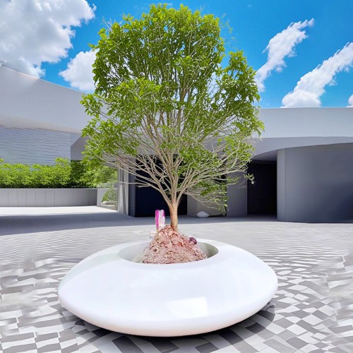圆形玻璃钢树池坐凳户外广场花坛造型异形花池 圆形玻璃钢树池坐凳户外广场花坛造型异形花池