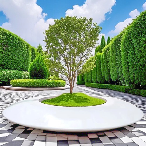 圆形玻璃钢树池坐凳户外广场花坛造型异形花池 圆形玻璃钢树池坐凳户外广场花坛造型异形花池