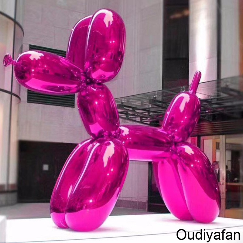 不锈钢气球狗雕塑，这样的狗狗太逼真了!
