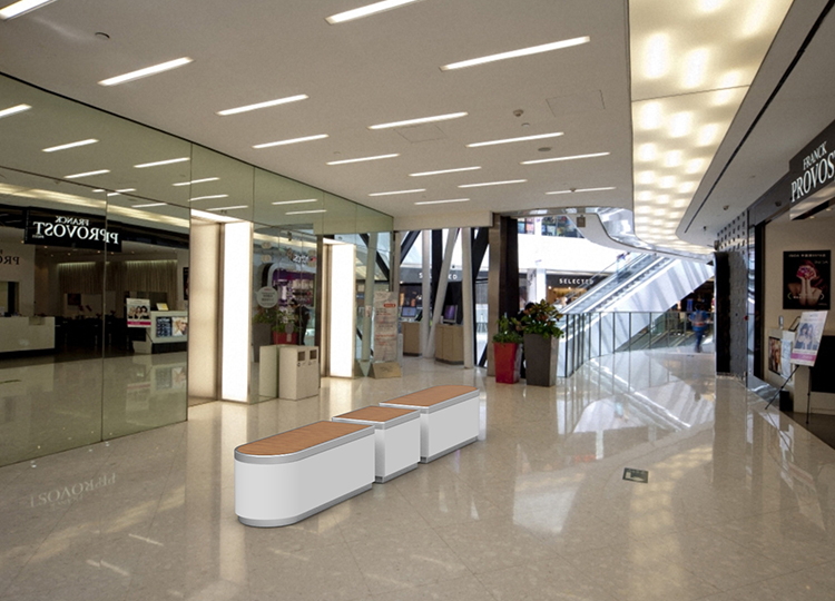 玻璃钢条形商场走廊坐凳组合