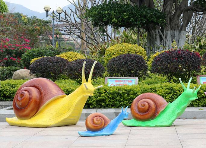 玻璃钢蜗牛雕塑，幼儿园公园广场非常受欢迎的摆件!