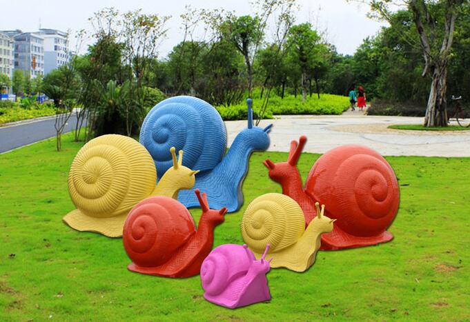 玻璃钢蜗牛雕塑，幼儿园公园广场非常受欢迎的摆件!