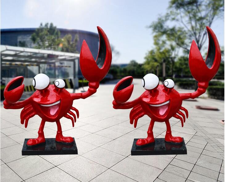 玻璃钢螃蟹雕塑，送朋友雕塑的不二之选!