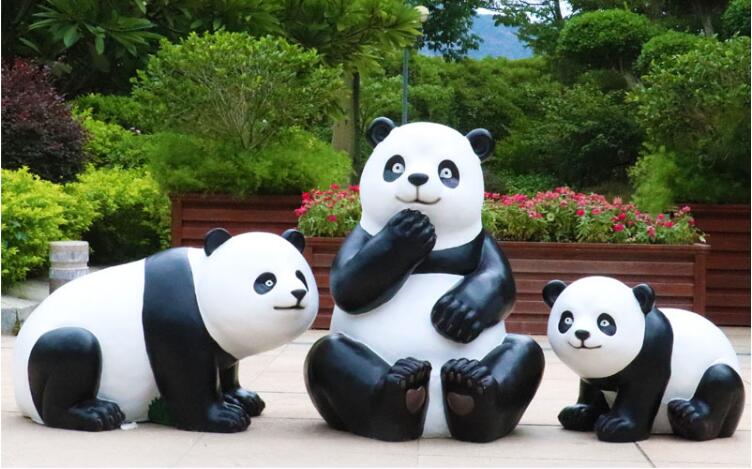 玻璃钢熊猫雕塑，国宝雕塑真是受欢迎!