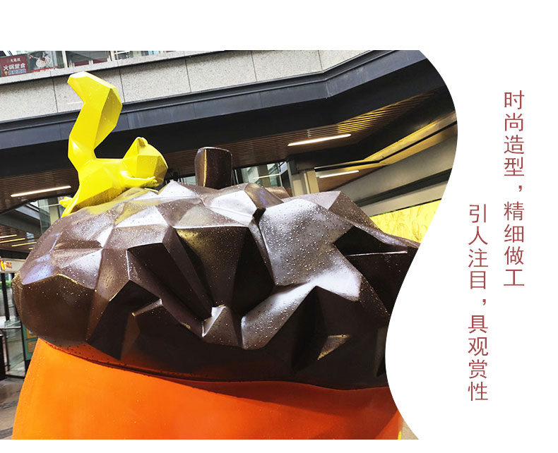 松鼠坚果玻璃钢雕塑商场造型动物艺术品摆件
