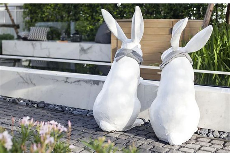 兔子玻璃钢雕塑园林景观动物广场雕塑