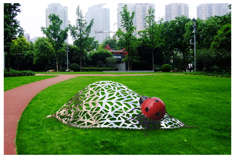 瓢虫不锈钢雕塑公园景观广场摆件