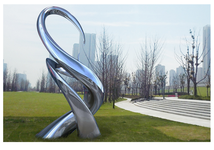 嫩芽不锈钢雕塑抽象景观广场艺术摆件