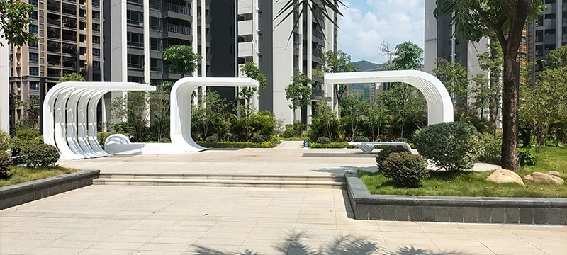 广东惠州定制不锈钢异形户外景观坐凳