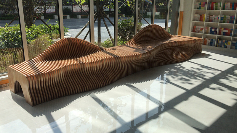 陕西西安客户定制一批木质切片坐凳