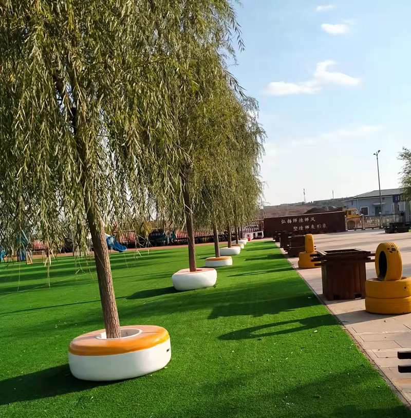 内蒙古鄂尔多斯幼儿园定制一批玻璃钢树池坐凳