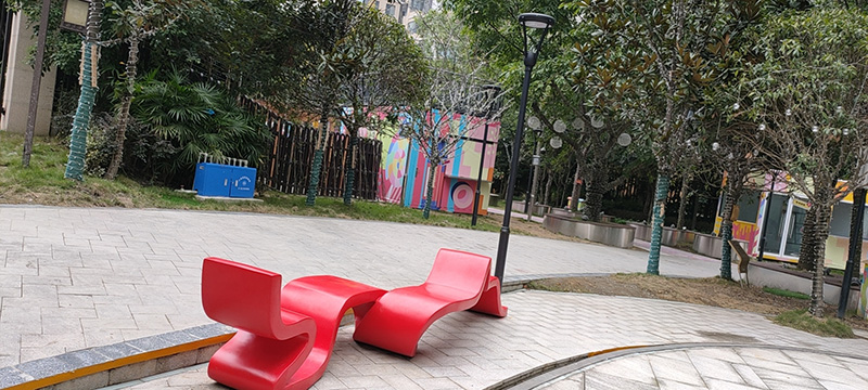 海南户外街区广场定制玻璃钢飘带坐凳
