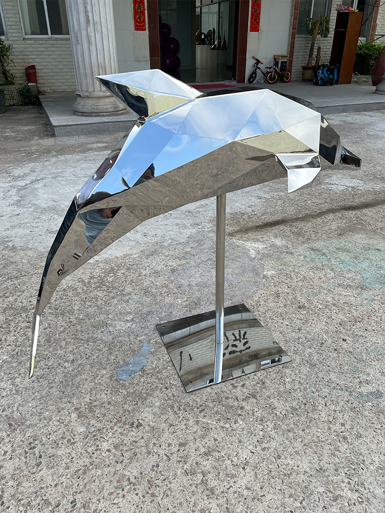 不锈钢海豚雕塑海洋水景艺术摆件