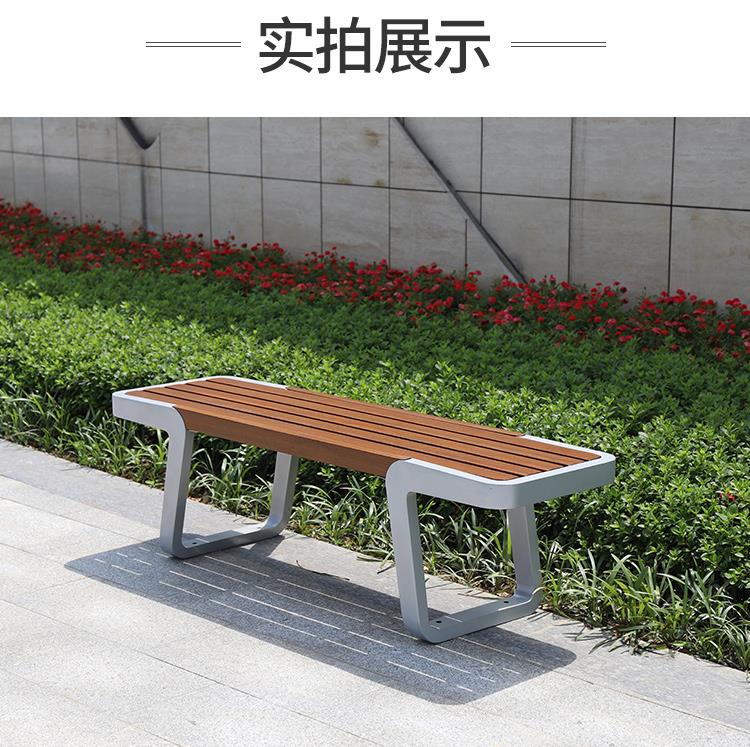 不锈钢防腐木座椅景观广场长条坐凳