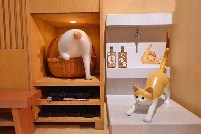 玻璃钢猫咪雕塑动物造型卡通宠物摆件 玻璃钢猫咪雕塑动物造型卡通宠物摆件
