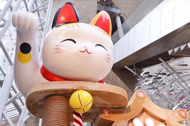 玻璃钢猫咪雕塑动物造型卡通宠物摆件 玻璃钢猫咪雕塑动物造型卡通宠物摆件