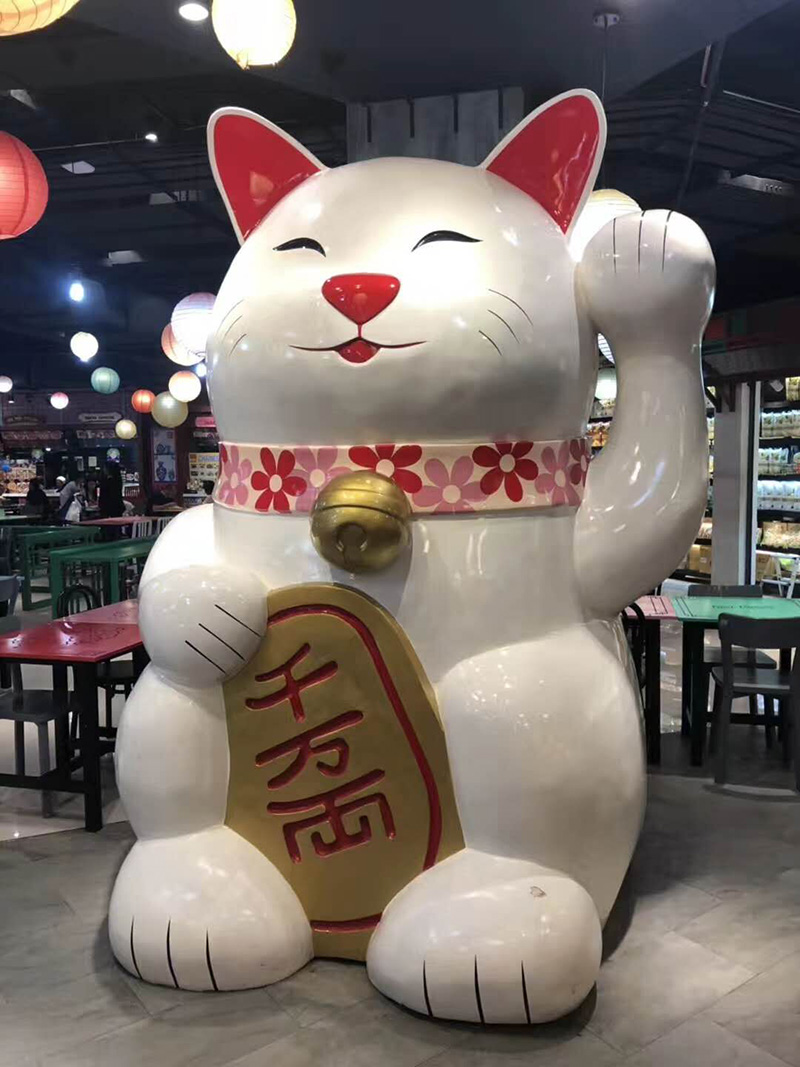 玻璃钢猫咪雕塑动物造型卡通宠物摆件 玻璃钢猫咪雕塑动物造型卡通宠物摆件