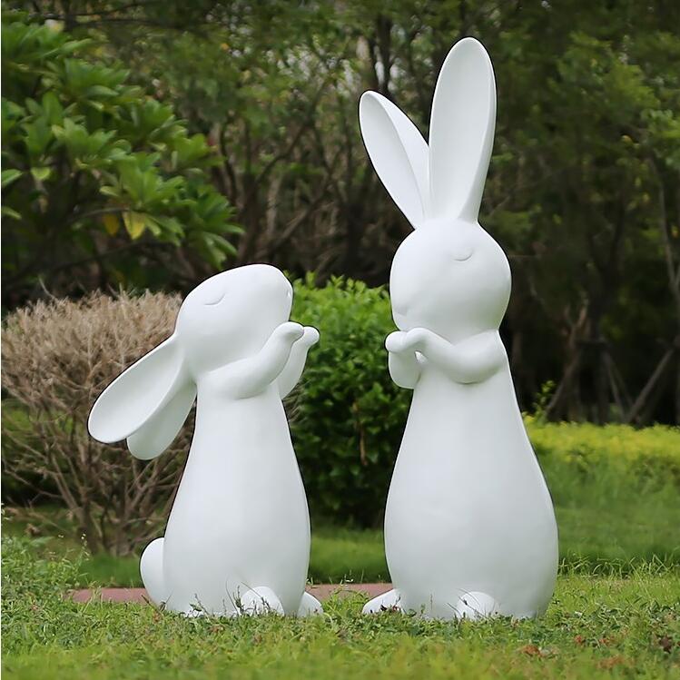 玻璃钢兔子动物雕塑气球景观小品摆件