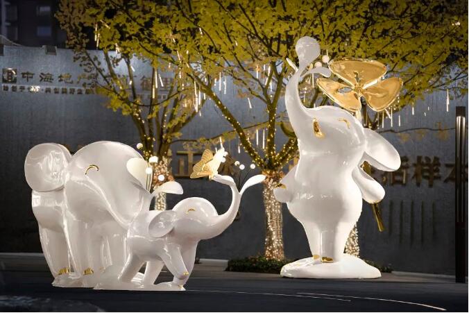 大象雕塑-玻璃钢ip形象大象摆件为什么这么受欢迎!