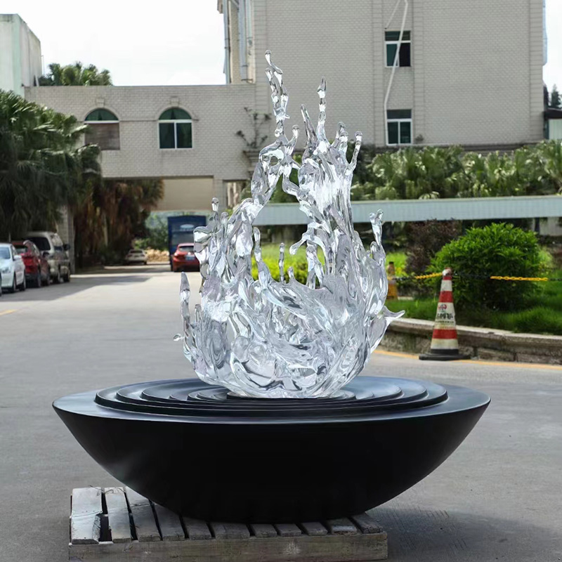透明树脂水花雕塑造型摆件 透明树脂水花雕塑造型摆件