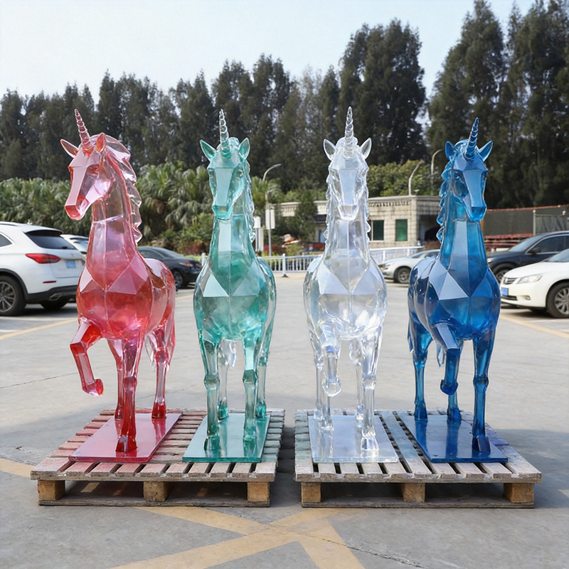 透明树脂马雕塑造型摆件 透明树脂马雕塑造型摆件