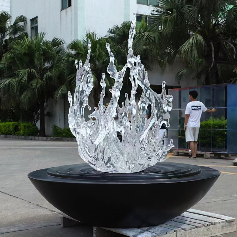 透明树脂水花雕塑造型摆件 透明树脂水花雕塑造型摆件