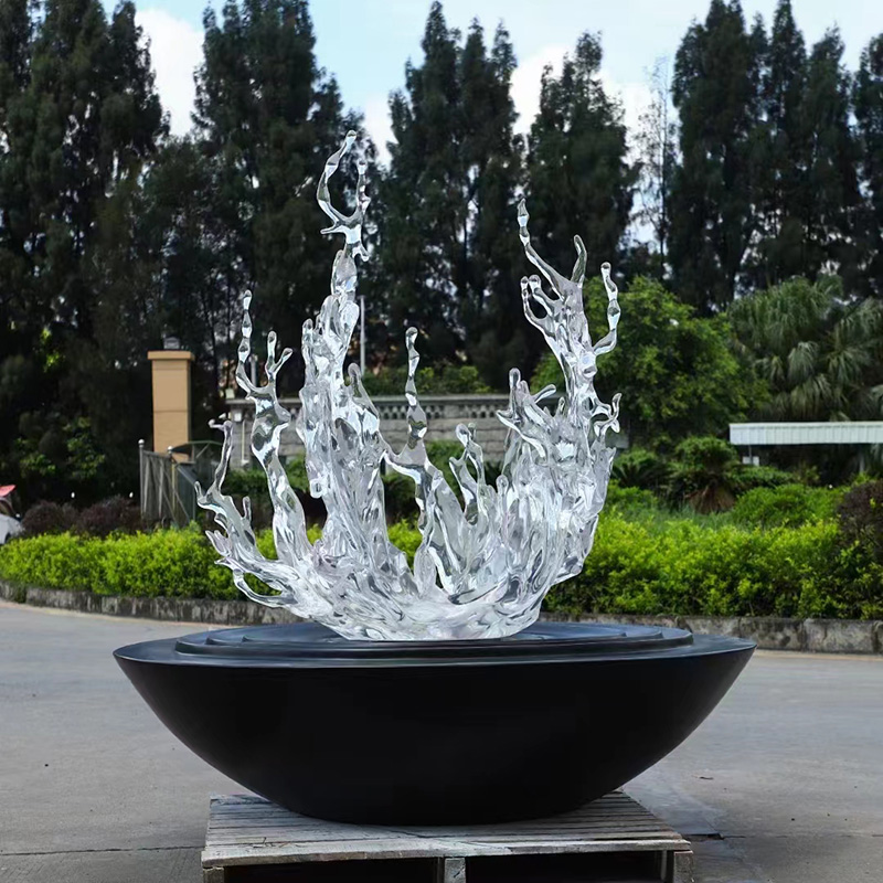 透明树脂水花雕塑造型摆件 透明树脂水花雕塑造型摆件