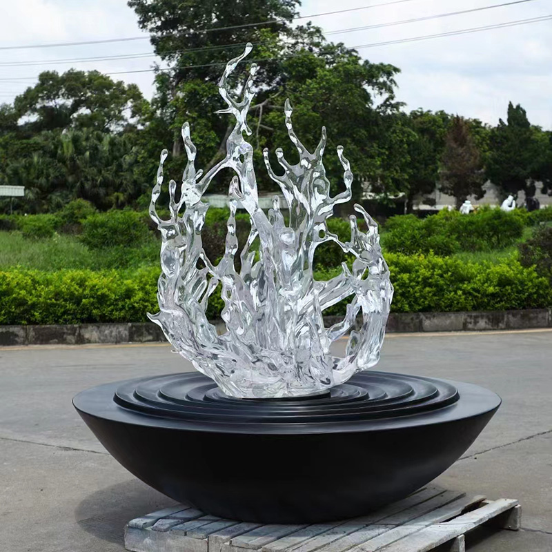 透明树脂水花雕塑造型摆件 透明树脂水花雕塑造型摆件